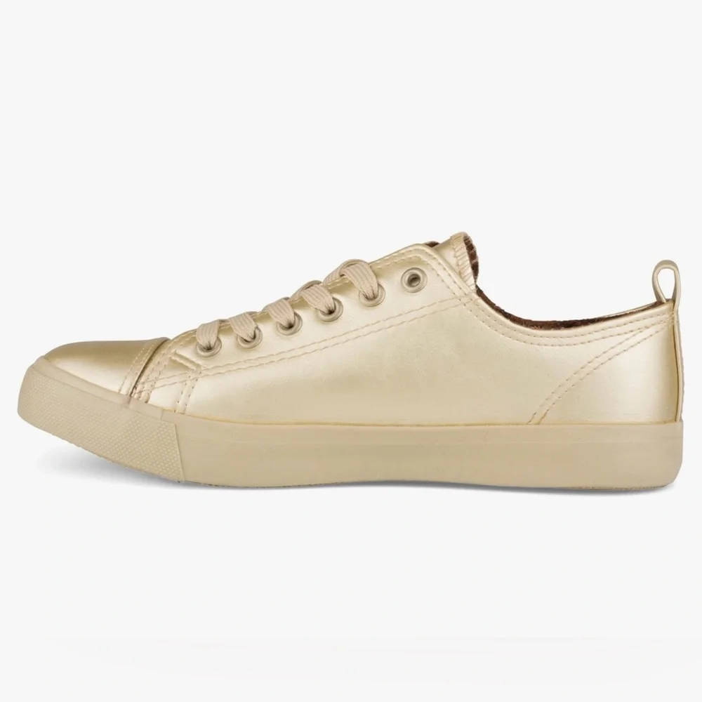 KIX Faux Leather Metallic Gold Sneakers by Twisted Sz Women Size 7